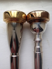 Gold plated trumpet mouthpieces